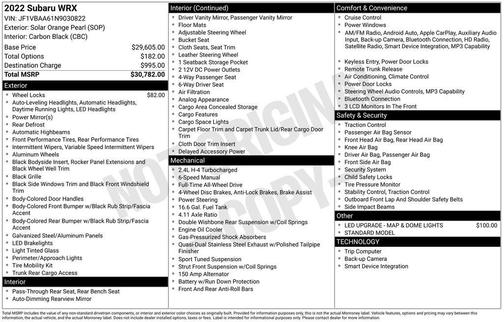 2022 Subaru WRX Base