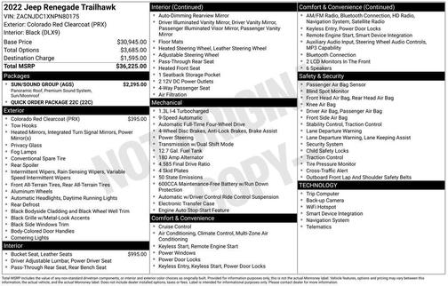 Colorado Red Clearcoat 2022 Jeep Renegade Trailhawk