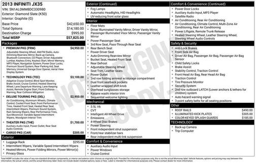 Diamond Slate 2013 INFINITI JX35 Base