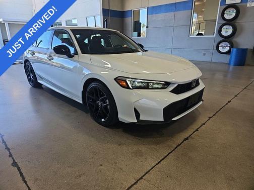 Platinum White Pearl 2025 Honda Civic Hybrid Sport
