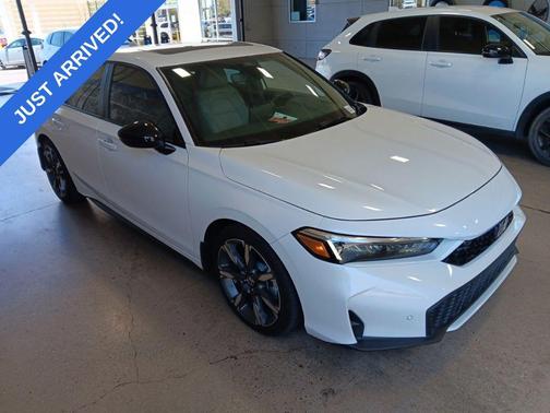 Platinum White Pearl 2026 Honda Civic Hybrid Sport Touring