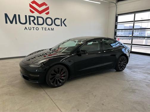 Solid Black 2022 Tesla Model 3 Performance