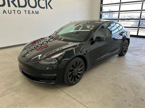 Solid Black 2022 Tesla Model 3 Performance