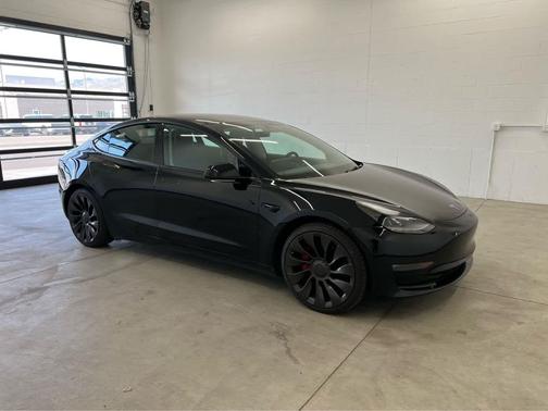 Solid Black 2022 Tesla Model 3 Performance