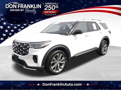 White 2025 Ford Explorer Platinum