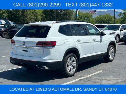 Pure White 2021 Volkswagen Atlas 3.6L SE w/Technology