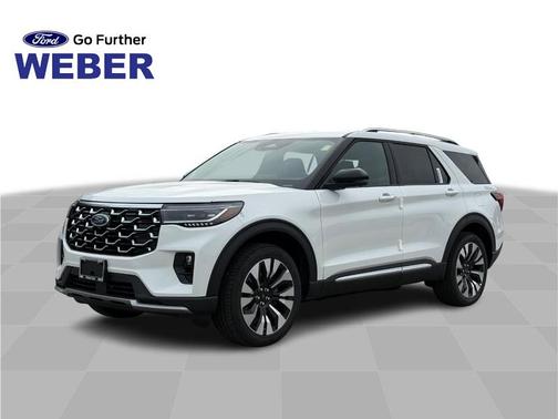 White Tri-Coat 2026 Ford Explorer Platinum