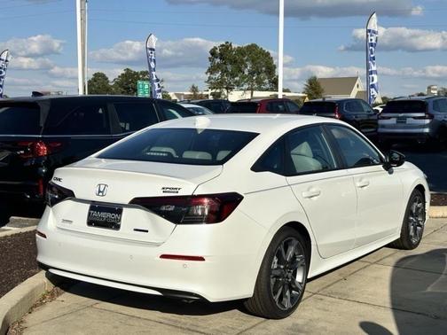 Platinum White Pearl 2026 Honda Civic Hybrid Sport Touring
