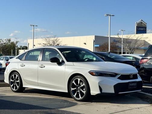 Platinum White Pearl 2026 Honda Civic Hybrid Sport Touring