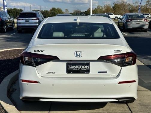 Platinum White Pearl 2026 Honda Civic Hybrid Sport Touring