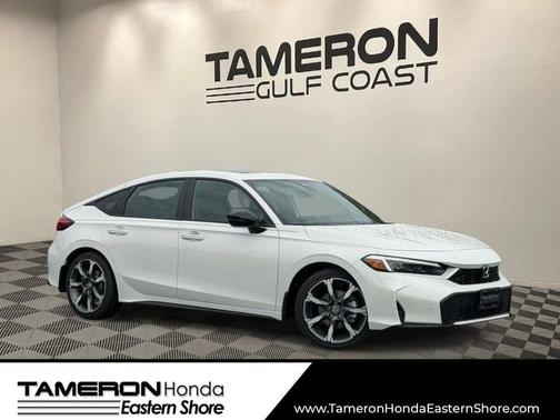 Platinum White Pearl 2026 Honda Civic Hybrid Sport Touring