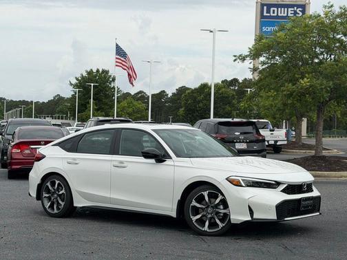 Platinum White Pearl 2026 Honda Civic Hybrid Sport Touring
