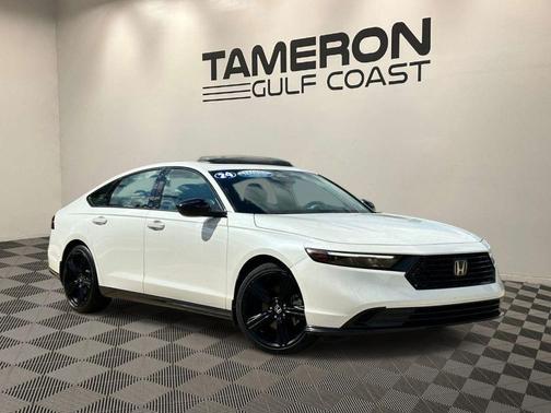 Platinum White Pearl 2024 Honda Accord Hybrid Sport-L