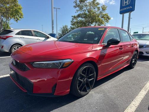 Rallye Red 2025 Honda Civic Hybrid Sport