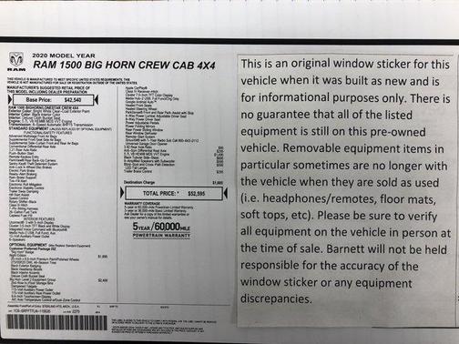 2020 RAM 1500 Big Horn
