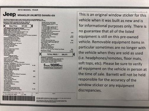 2018 Jeep Wrangler Unlimited Sahara