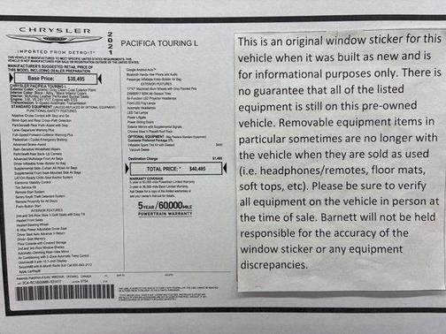 Ceramic Gray Clearcoat 2021 Chrysler Pacifica Touring-L