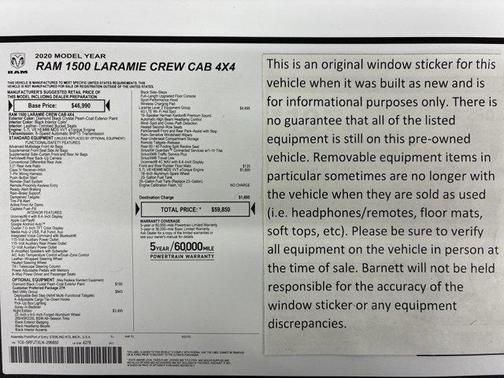 Diamond Black 2020 RAM 1500 Laramie