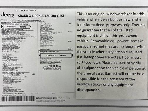 Diamond Black 2021 Jeep Grand Cherokee Laredo