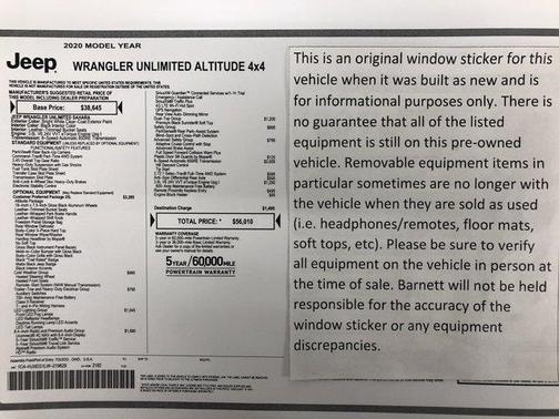Bright White Clearcoat 2020 Jeep Wrangler Unlimited Sahara Altitude