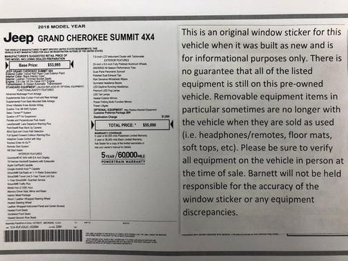 2018 Jeep Grand Cherokee Summit