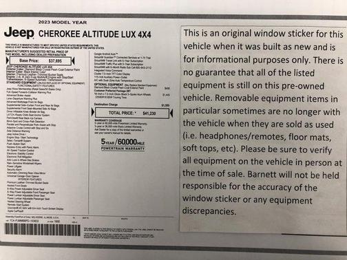 2023 Jeep Cherokee Altitude Lux