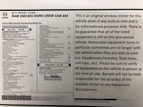 2017 RAM 2500 Big Horn