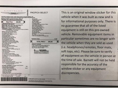 Fathom Blue Pearlcoat 2025 Chrysler Pacifica Select