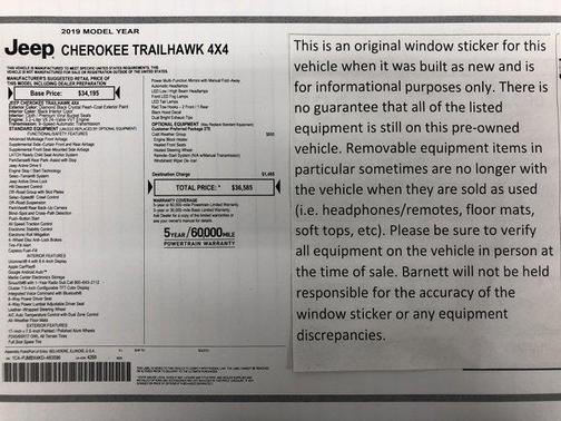 2019 Jeep Cherokee Trailhawk