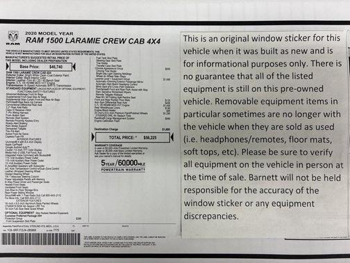 Bright White Clearcoat 2020 RAM 1500 Laramie