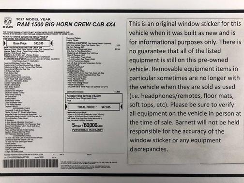 2021 RAM 1500 Big Horn