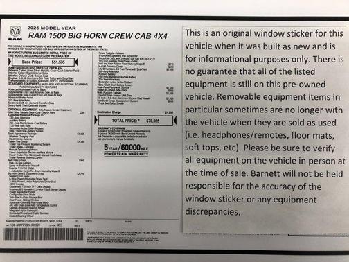 2025 RAM 1500 Big Horn/Lone Star