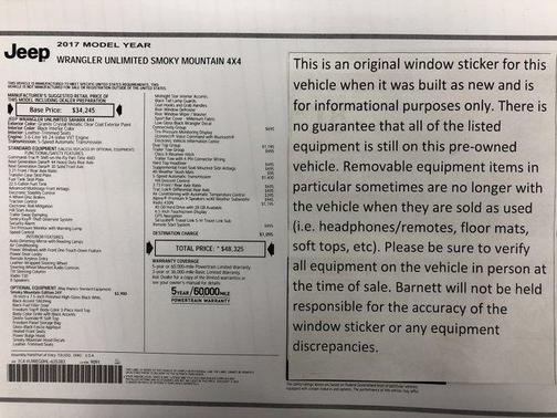 2017 Jeep Wrangler Unlimited Sahara