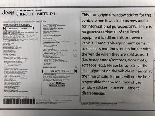 2016 Jeep Cherokee Limited