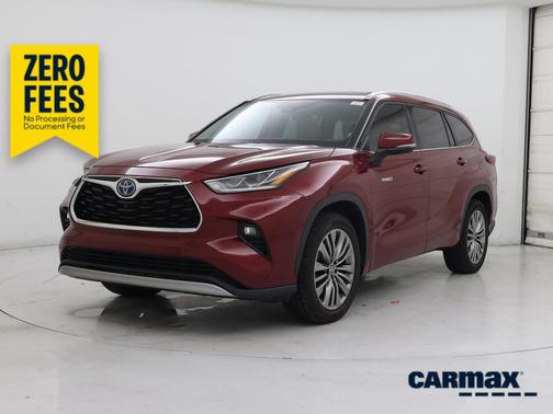 Red 2021 Toyota Highlander Hybrid Platinum