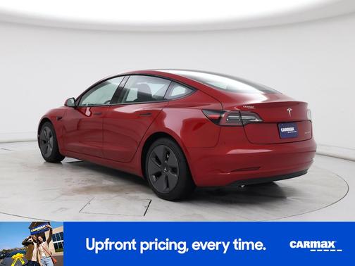 Red 2021 Tesla Model 3 Long Range