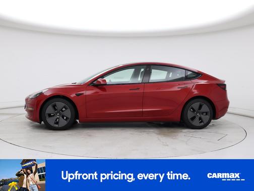 Red 2021 Tesla Model 3 Long Range