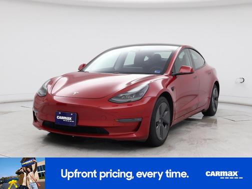 Red 2021 Tesla Model 3 Long Range