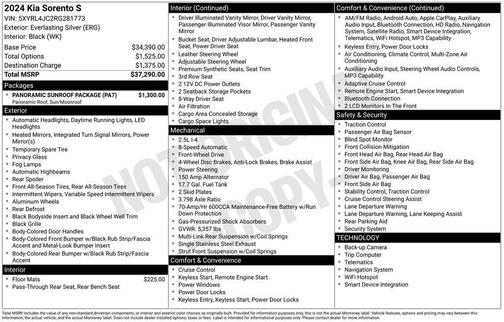 Everlasting Silver 2024 Kia Sorento S