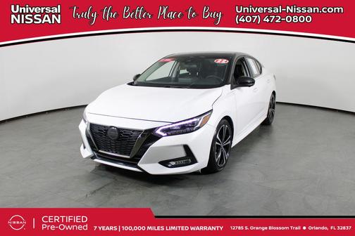 Aspen White Tricoat/Super Black 2022 Nissan Sentra SR
