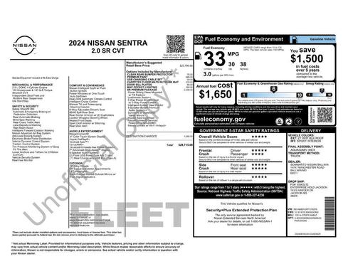 Aspen White Tricoat/Super Black 2024 Nissan Sentra SR