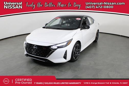 Aspen White Tricoat/Super Black 2024 Nissan Sentra SR