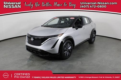 Brilliant Silver Metallic/Black Diamond Pearl 2024 Nissan ARIYA ENGAGE+