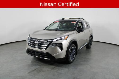 Champagne Silver Metallic/Super Black 2025 Nissan Rogue Platinum