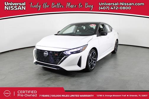 Aspen White Tricoat/Super Black 2024 Nissan Sentra SR