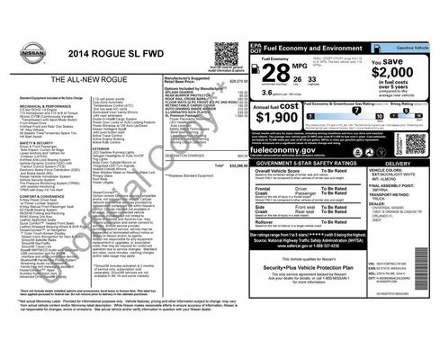 Moonlight White 2014 Nissan Rogue SL