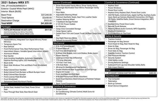 2021 Subaru WRX STI Base
