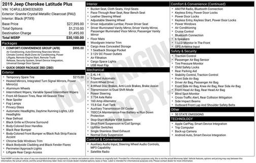 Granite Crystal Metallic Clearcoat 2019 Jeep Cherokee Latitude Plus