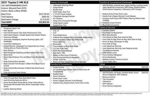 2021 Toyota C-HR XLE