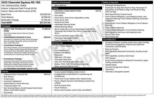 Iridescent Pearl Tricoat 2025 Chevrolet Equinox FWD RS